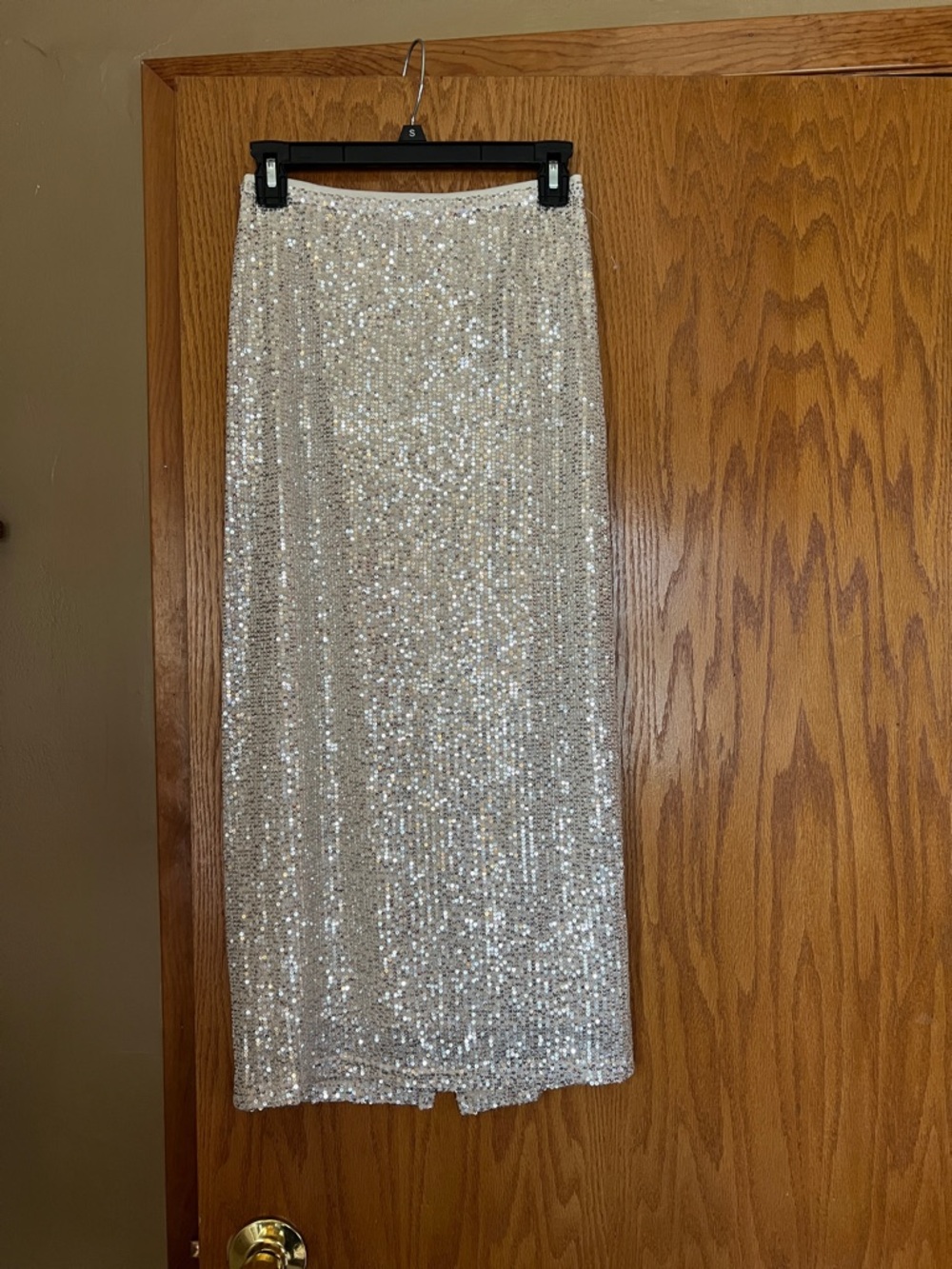 Hem & Thread Silver Sequin Skirt